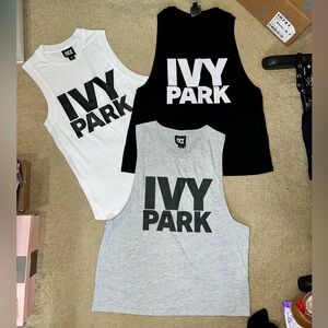 IVY PARK Sleeveless Tops - Black, White, Gray